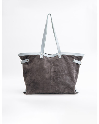 Шоппер шкіра+замша 002